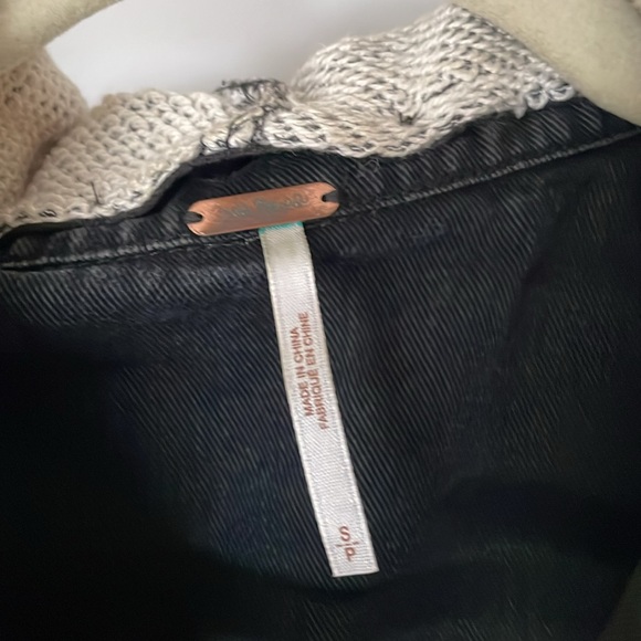 Free People Black denim and knit jacket - Picture 4 of 4